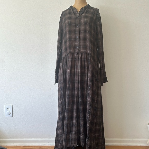 Isabel Marant 36 US brown cotton long sleeve dress 51” length, great condition - Picture 1 of 9